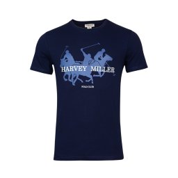 HARVEY MILLER Tricou albastru regal / albastru închis / alb