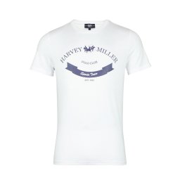 HARVEY MILLER Tricou albastru închis / alb