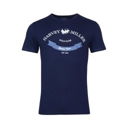 HARVEY MILLER Tricou azuriu / albastru închis / alb