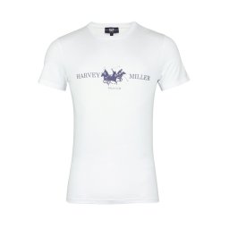 HARVEY MILLER Tricou albastru închis / alb