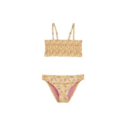 WE Fashion Costum de baie două piese galben / lila / alb