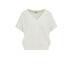 WE Fashion Geacă tricotată alb murdar