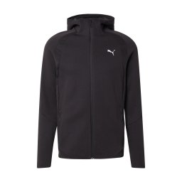 PUMA Bluză cu fermoar sport 'Evostripe' negru / alb