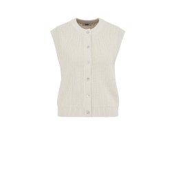 WE Fashion Vestă tricotată alb natural