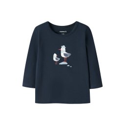 NAME IT Tricou 'NBMFLOP' bleumarin / portocaliu închis / alb