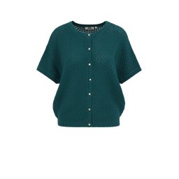 WE Fashion Geacă tricotată verde închis