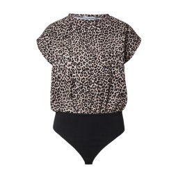ABOUT YOU Tricou body 'Frances' alb kitt / brocart / negru