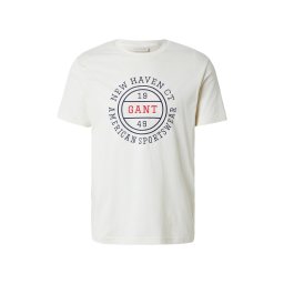 GANT Tricou crem / bleumarin / roșu