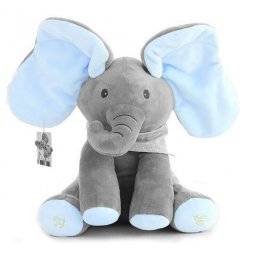 Elefantul interactiv Peek-a-Boo Bleu in limba romana
