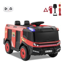 Masina electrica Pompieri copii 12V, 2 motoare, telecomanda, 30 kg, 3, 8 ani