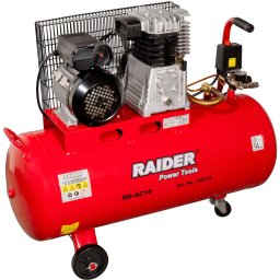 Compresor aer pe curea RD-AC18, 100l, 2.2kW, 320l/min, 2pistoane, Rosu