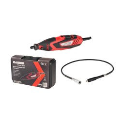 Set mini polizor drept RD-MG11, 135W, 32000rpm, viteza variabila 40 acc. Rosu/Negru