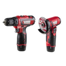 Bormasina si Polizor unghiular cu acumulator 2Ah RDP-CDLCAG03, 12V, 1250rpm, Rosu