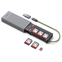 Card reader Card Reader USB/ Type-C la 2x SD, TF Card, 170MB/s - Ugreen (55899) - Grey