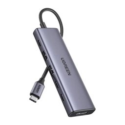 Hub USB-C 6 in 1, HDMI, USB, Ugreen CM511, gri