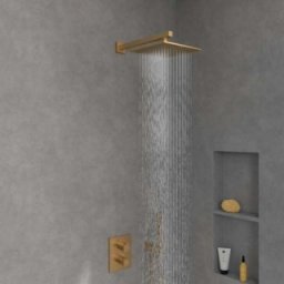 Cap dus patrat Villeroy&Boch Universal Showers 25x25cm, auriu periat mat