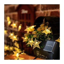 Instalație LED solară decorativă Brilagi STARS 50xLED/8 funcții 7m IP65 alb cald