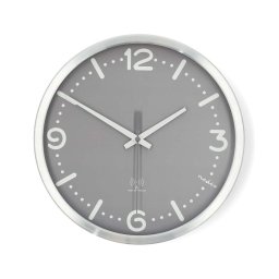 Nedis CLWA7226SS - Ceas de perete Ø 30,5 cm, 1 x AA, crom mat/gri