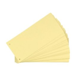 Separatoare Carton Oxford 10.5 x 24 cm, 190 g / mp, Blue Angel, 2 Perforatii pe Latime, 100 File, Galben