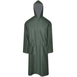Pelerina de ploaie impermeabila lunga cu gluga, L, verde GartenMobel Dekor