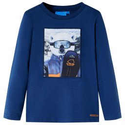 Tricou pentru copii cu maneci lungi,, albastru jeans, 104 GartenMobel Dekor