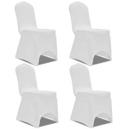 Husa de scaun elastica, 4 buc., alb GartenMobel Dekor