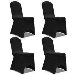 Husa de scaun elastica, 4 buc., negru GartenMobel Dekor