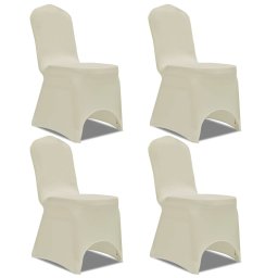 Husa de scaun elastica, 4 buc., crem GartenMobel Dekor