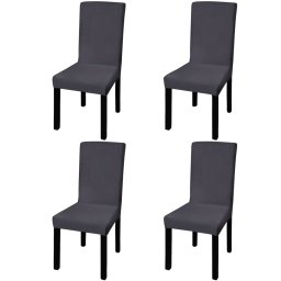 Huse de scaun elastice drepte, 4 buc., antracit GartenMobel Dekor