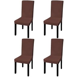 Huse de scaun elastice drepte, 4 buc., maro GartenMobel Dekor