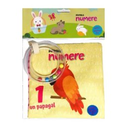Primele numere pentru bebelusul meu. Carte din material textil si jucarie