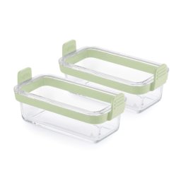 Set 2 forme de copt pentru cuptor si friteuze cu aer cald Lekue 1010158, Manere din silicon, Sticla borosilicata, Verde