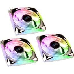 Set de 3 ventilatoare LAMP-PAP01, Pluto+ ARGB 120 PWM, 120x120x25mm