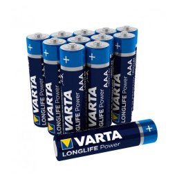 Set 12 bucati baterii alcaline 1.5v Aaa lr03 varta longlife power 1x Blister