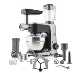 Robot de bucatarie Gratussino III 3023 90020, 1200W, 4.5 litri, control continuu al vitezei + PULS, negru/gri