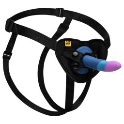 ROMP Piccolo - set pegging pentru cupluri - silicon negru-albastru
