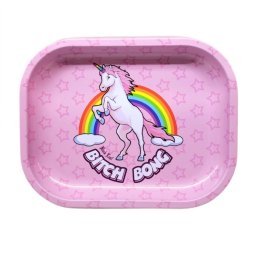 Black Leaf Tava de rulat Bitch Bong Unicorn roz 18 x 14cm