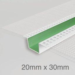 PROFIL PVC ORNAMENTARE CU PLASA FIBRA DE STICLA, CANELURA 20X30MM, 3 METRI