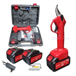 Foarfeca gradina electrica cu 2 acumulatori 48V, pentru gradina, diametru taiere 27mm, Valiza, profesional Campion PROFESSIONAL CMP1811