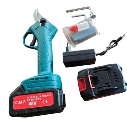 Foarfeca gradina electrica cu 2 acumulatori 48V, pentru gradina, diametru taiere 27mm, Valiza, Campion PROFESSIONAL CMP1810