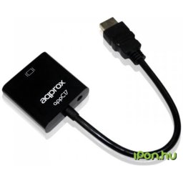 APPROX HDMI VGA/D-Sub + Jack Convertor Negru 20cm APPC17