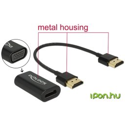 DELOCK HDMI VGA/D-Sub Convertor Negru 15cm 65667