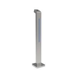 Stalp din INOX cu suport pentru fixarea echipamentelor de control acces