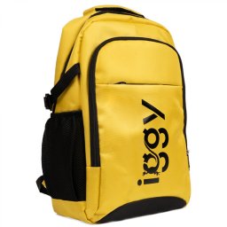 RUCSAC IGGY RIDER, pt. notebook de max. 15.6, 2 compartimente, buzunar frontal, troler strap, water-resistant, poliester, galben/negu, IGBP-RIDER