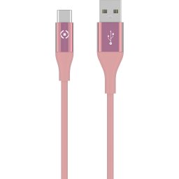 Cablu de date Celly, USB Type-C, 1m, Roz