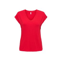 ONLY T-shirt Onlrilla S/S V-Neck 15315776 19-1757 TCX barbados cherry