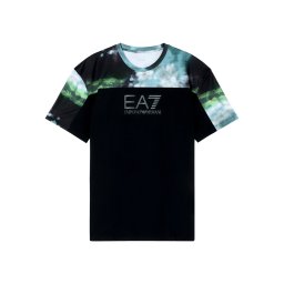 EA7 Emporio Armani Tricou albastru deschis / verde / negru