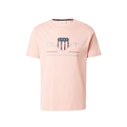 GANT Tricou gri / roz pal / roșu / alb