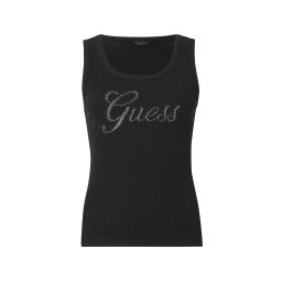 GUESS Top negru / argintiu