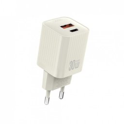 Incarcator priza 1 x USB-A + 1 x USB-C 30W Bej, XO L149